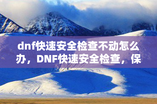 dnf快速安全检查不动怎么办，DNF快速安全检查，保障账号安全，远离盗号风险