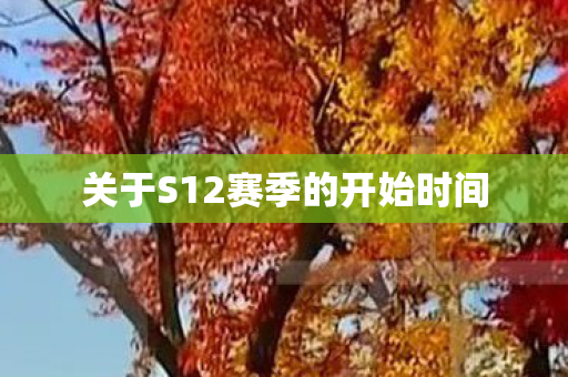 关于S12赛季的开始时间