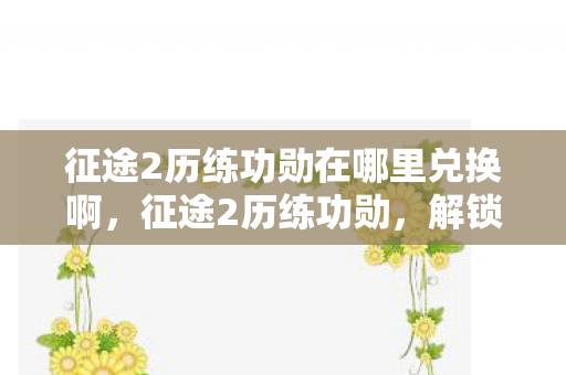 征途2历练功勋在哪里兑换啊，征途2历练功勋，解锁荣耀之路的必备指南