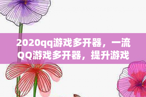 2020qq游戏多开器，一流QQ游戏多开器，提升游戏体验的利器