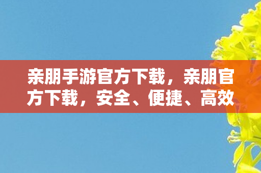 亲朋手游官方下载，亲朋官方下载，安全、便捷、高效的官方下载体验
