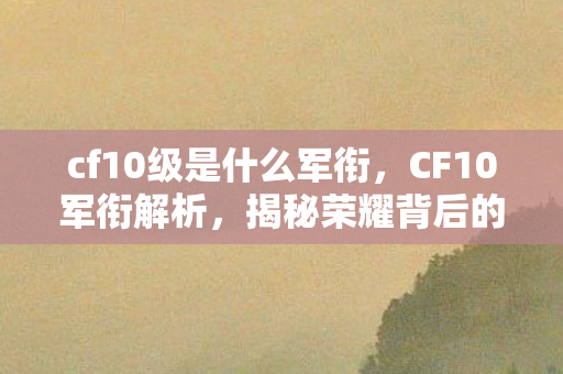 cf10级是什么军衔，CF10军衔解析，揭秘荣耀背后的等级制度