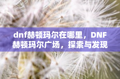 dnf赫顿玛尔在哪里，DNF赫顿玛尔广场，探索与发现
