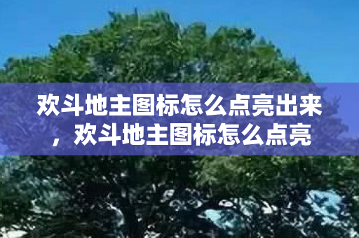 欢斗地主图标怎么点亮出来，欢斗地主图标怎么点亮