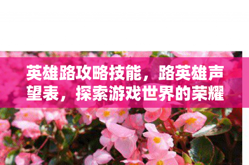 英雄路攻略技能，路英雄声望表，探索游戏世界的荣耀与传奇