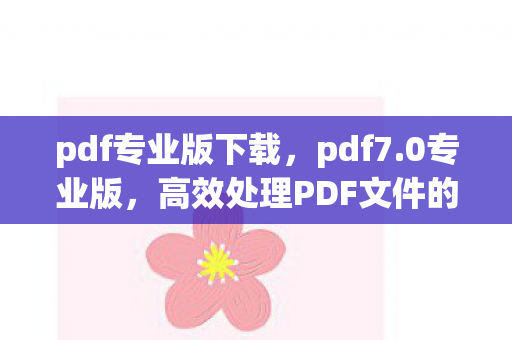 pdf专业版下载，pdf7.0专业版，高效处理PDF文件的得力助手