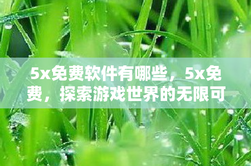 5x免费软件有哪些，5x免费，探索游戏世界的无限可能，无需支付高昂费用