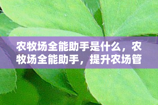 农牧场全能助手是什么，农牧场全能助手，提升农场管理效率的智能工具