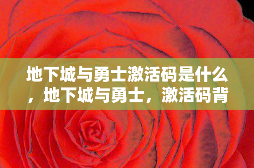 地下城与勇士激活码是什么，地下城与勇士，激活码背后的故事