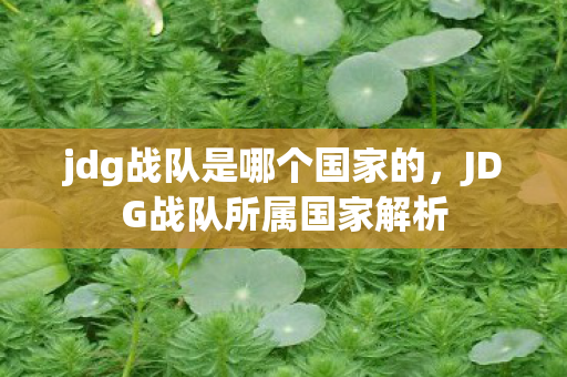 jdg战队是哪个国家的，JDG战队所属国家解析