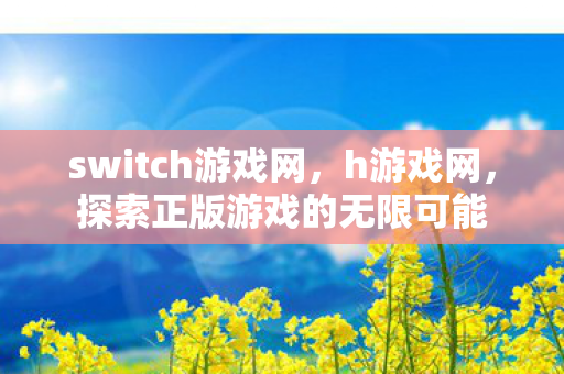 switch游戏网，h游戏网，探索正版游戏的无限可能