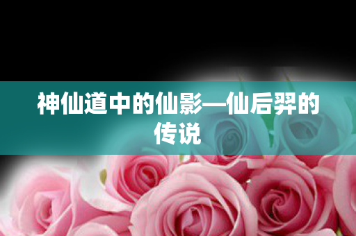 神仙道中的仙影—仙后羿的传说