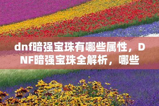 dnf暗强宝珠有哪些属性，DNF暗强宝珠全解析，哪些宝珠值得入手？