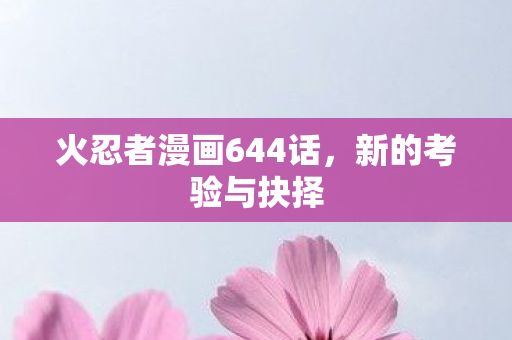 火忍者漫画644话，新的考验与抉择
