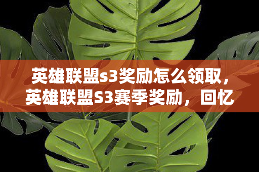 英雄联盟s3奖励怎么领取，英雄联盟S3赛季奖励，回忆与荣耀的见证