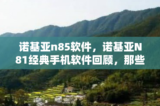 诺基亚n85软件，诺基亚N81经典手机软件回顾，那些陪伴我们的时光