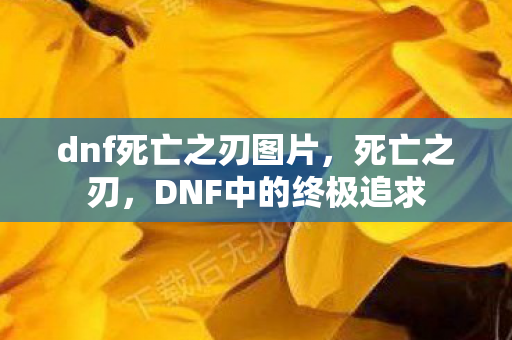 dnf死亡之刃图片，死亡之刃，DNF中的终极追求