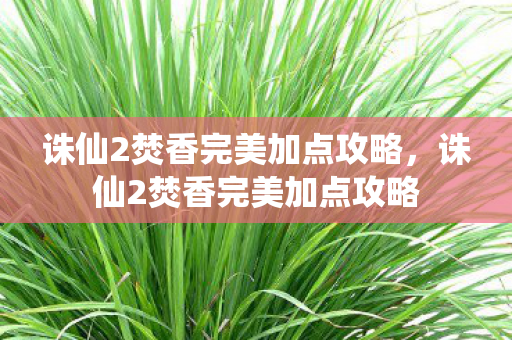 诛仙2焚香完美加点攻略，诛仙2焚香完美加点攻略