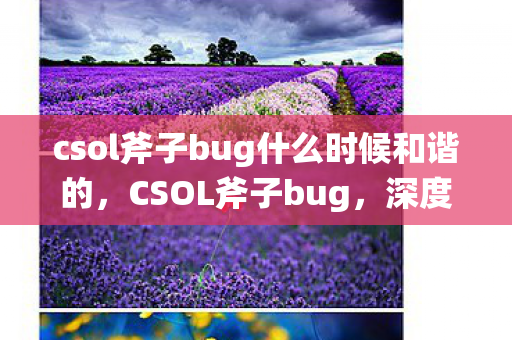 csol斧子bug什么时候和谐的，CSOL斧子bug，深度解析与影响