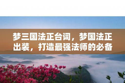 梦三国法正台词，梦国法正出装，打造最强法师的必备攻略