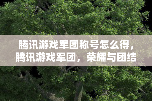 腾讯游戏军团称号怎么得，腾讯游戏军团，荣耀与团结的集结号