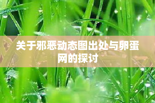 关于邪恶动态图出处与卵蛋网的探讨