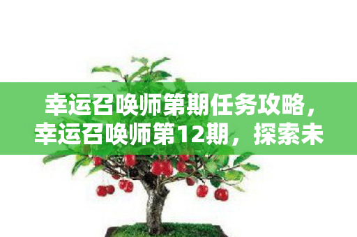 幸运召唤师第期任务攻略，幸运召唤师第12期，探索未知，召唤奇迹