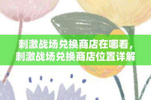 刺激战场兑换商店在哪看，刺激战场兑换商店位置详解