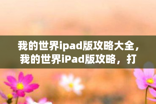 我的世界ipad版攻略大全，我的世界iPad版攻略，打造专属生存基地