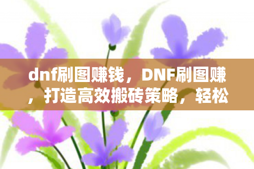 dnf刷图赚钱，DNF刷图赚，打造高效搬砖策略，轻松赚取丰厚奖励