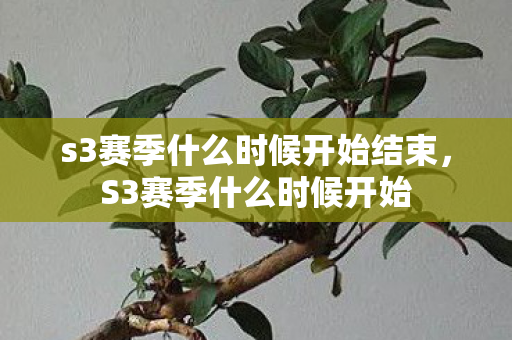 s3赛季什么时候开始结束，S3赛季什么时候开始