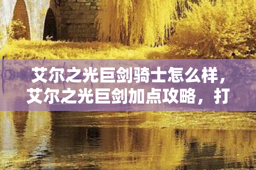 艾尔之光巨剑骑士怎么样，艾尔之光巨剑加点攻略，打造最强战斗力的秘诀