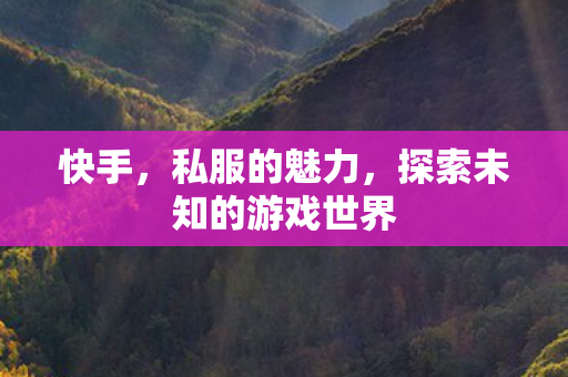 快手，私服的魅力，探索未知的游戏世界