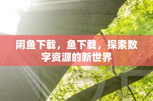 闲鱼下载，鱼下载，探索数字资源的新世界