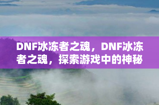DNF冰冻者之魂，DNF冰冻者之魂，探索游戏中的神秘存在