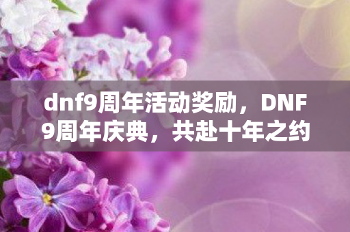 dnf9周年活动奖励，DNF9周年庆典，共赴十年之约，畅享游戏盛宴