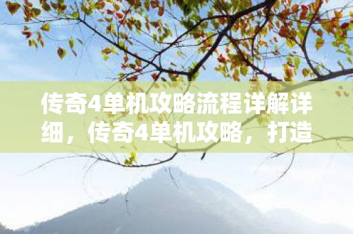 传奇4单机攻略流程详解详细，传奇4单机攻略，打造你的专属冒险之旅