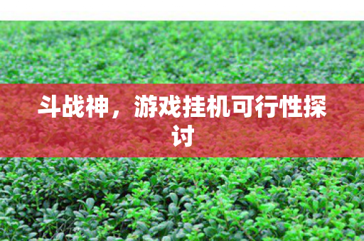 斗战神，游戏挂机可行性探讨