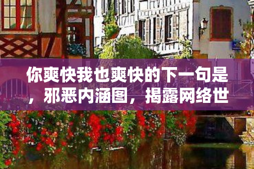 你爽快我也爽快的下一句是，邪恶内涵图，揭露网络世界的另一面