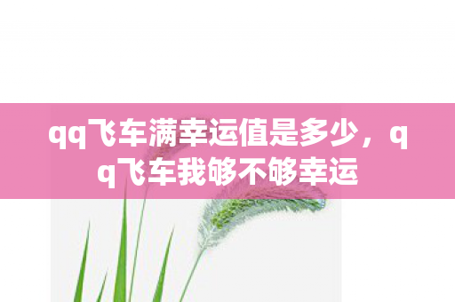 qq飞车满幸运值是多少，qq飞车我够不够幸运
