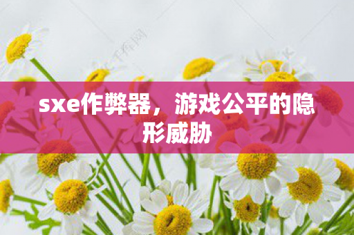 sxe作弊器，游戏公平的隐形威胁
