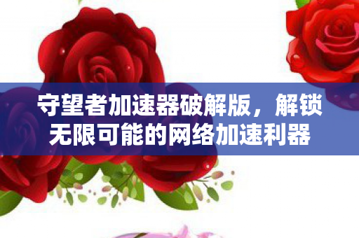 守望者加速器破解版，解锁无限可能的网络加速利器