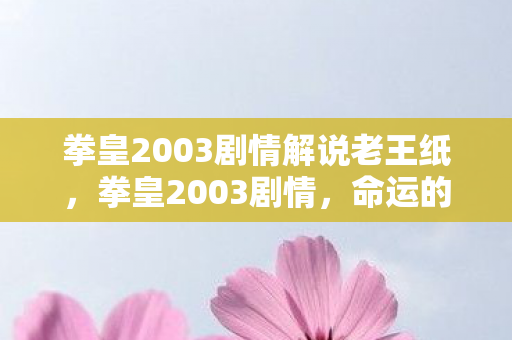 拳皇2003剧情解说老王纸，拳皇2003剧情，命运的交织与宿命之战