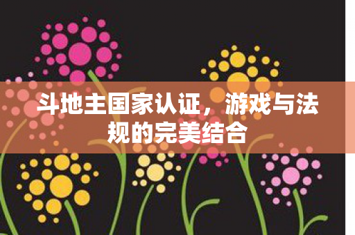 斗地主国家认证，游戏与法规的完美结合