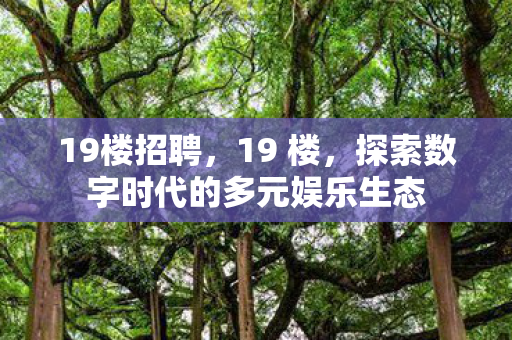 19楼招聘，19 楼，探索数字时代的多元娱乐生态