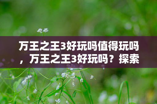 万王之王3好玩吗值得玩吗，万王之王3好玩吗？探索经典游戏的魅力