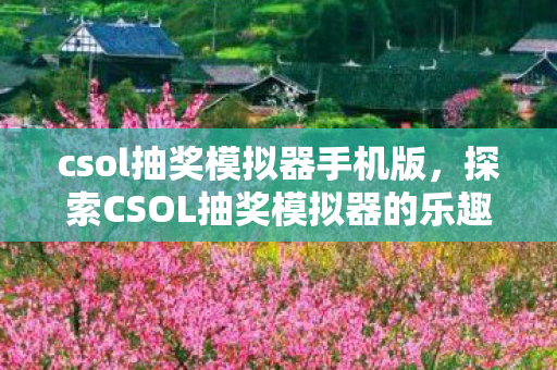 csol抽奖模拟器手机版，探索CSOL抽奖模拟器的乐趣与策略