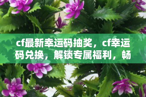 cf最新幸运码抽奖，cf幸运码兑换，解锁专属福利，畅享游戏新体验