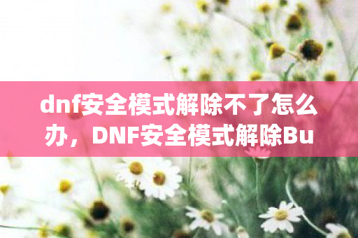 dnf安全模式解除不了怎么办，DNF安全模式解除Bug，安全漏洞与官方应对措施解析