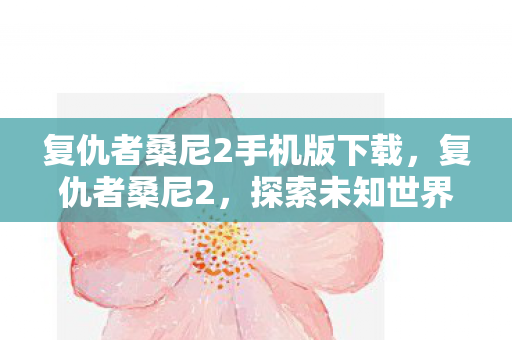 复仇者桑尼2手机版下载，复仇者桑尼2，探索未知世界的奇幻之旅